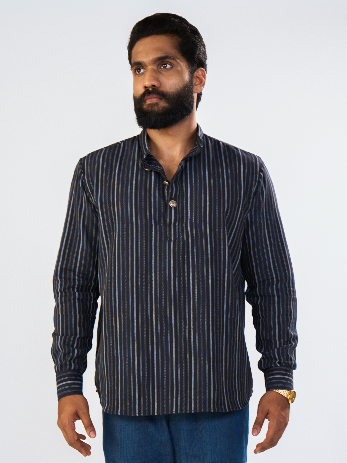 STRIPED ESSENTIALS KURTHA